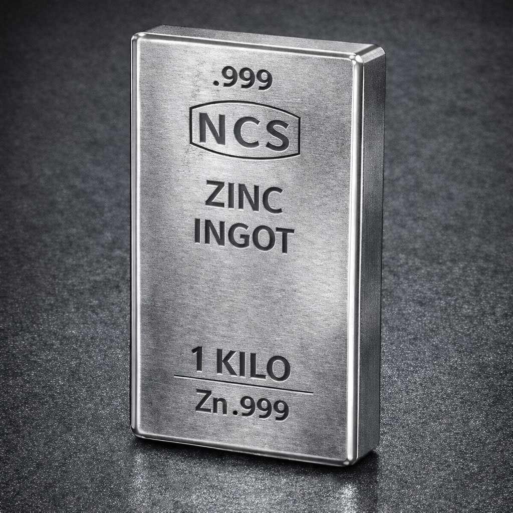 1 Kg. Çinko Külçe - %99,9 Saf Koleksiyonluk Metal